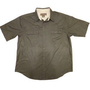 Weathercast Short Sleeve Button Up Fishing Shirt‎ Mens L/G Black Vented Back
